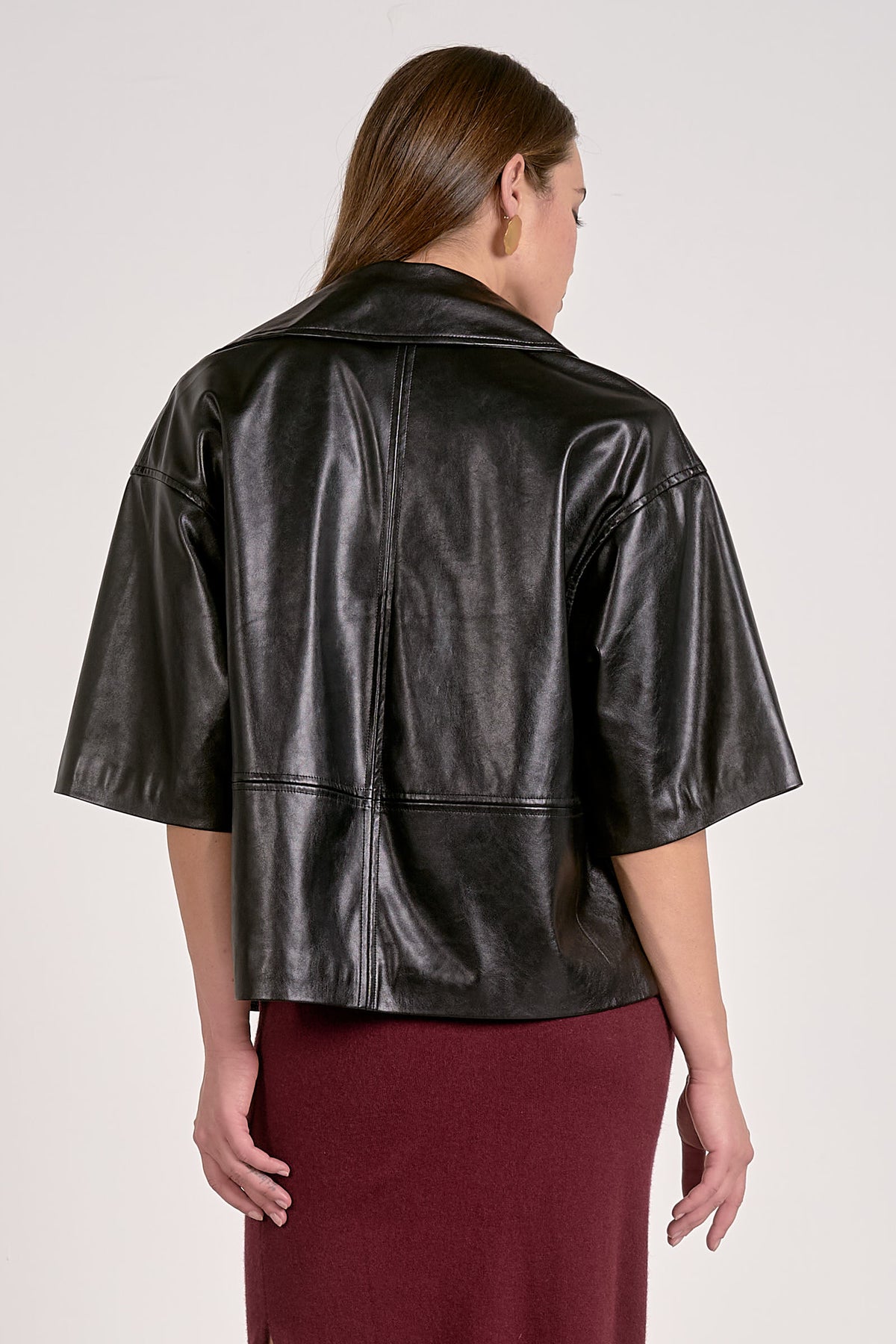 Elan Taylor Vegan Leather Jacket - Black-Hand In Pocket
