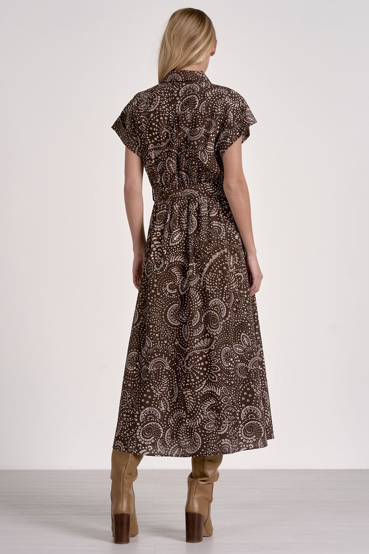 Elan Blakey Maxi Dress- Brown Nazca-Hand In Pocket