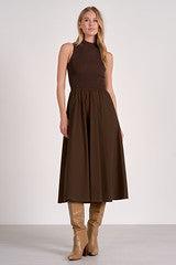 Elan Reagan Maxi Dress - Cocoa-Hand In Pocket