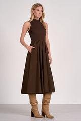 Elan Reagan Maxi Dress - Cocoa-Hand In Pocket