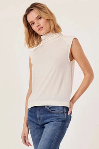 Bobi Felicity Mock Neck - Cream-Hand In Pocket