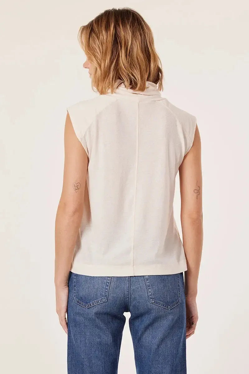 Bobi Felicity Mock Neck - Cream-Hand In Pocket
