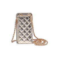 Brianna Cell Phone Crossbody - Polished Light Gold-Hand In Pocket