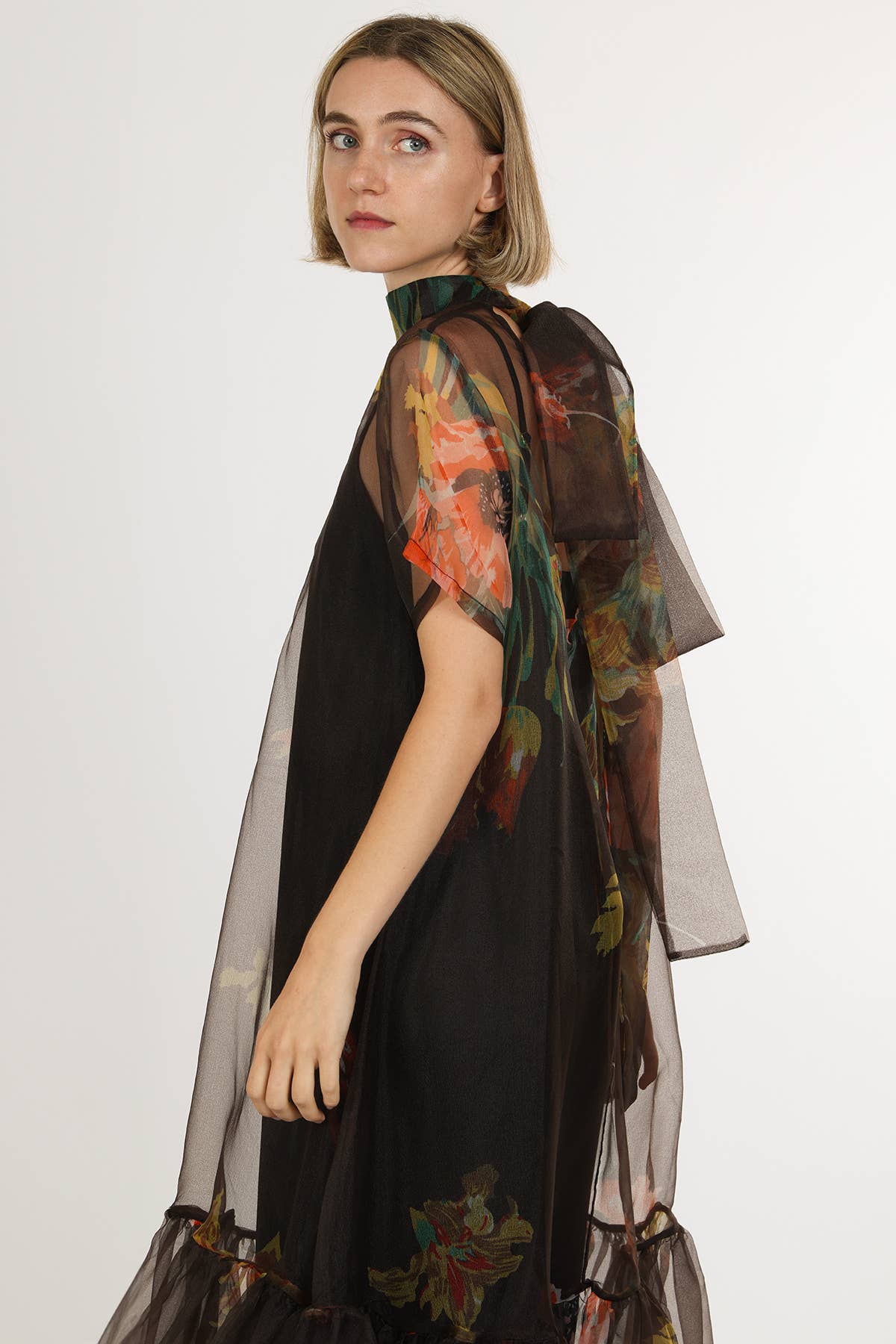 Caroleena Dress- Coffee blooms-Hand In Pocket