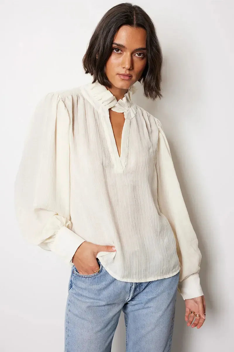 Bobi Peasant Blouse - Pearl-Hand In Pocket