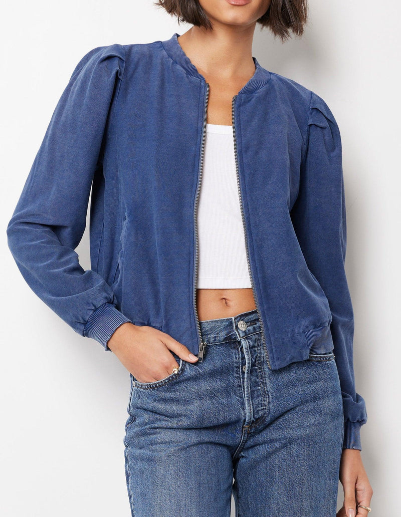 Bobi Bomber Jacket - Dk Indigo-Hand In Pocket