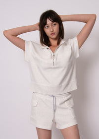 RD Style Darcia Knit Short- Ivory-Hand In Pocket