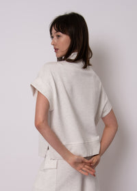 RD Style Dua Knit Half Zip- Ivory-Hand In Pocket