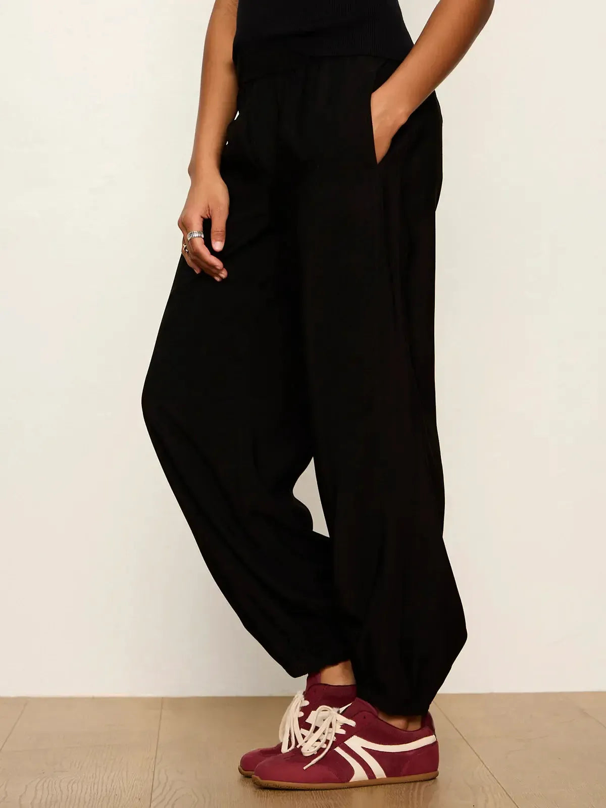 Sanctuary Micro Ballon Pant - Black-Hand In Pocket