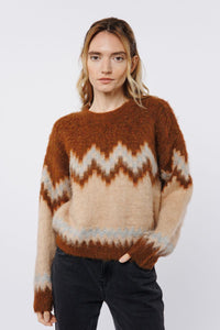 Ciebon Berget PO Sweater - Brown Multi