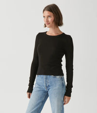 Michael Stars Orion Crop Tee - Black-Hand In Pocket