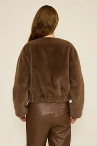 Lucy Paris Audrey Faux Fur - Brown-Hand In Pocket