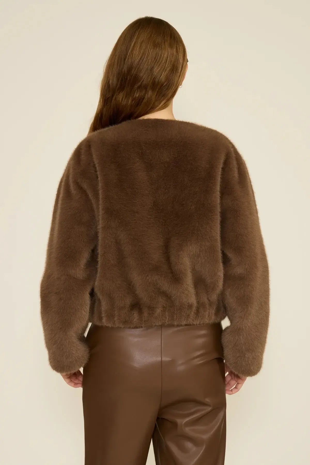 Lucy Paris Audrey Faux Fur - Brown-Hand In Pocket
