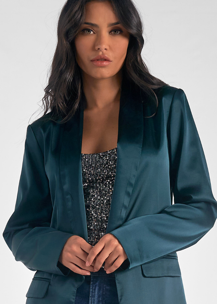 Elan Wren Blazer - Green Pine ***FINAL SALE***-Hand In Pocket