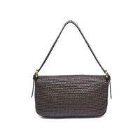 Gloria - Straw Crossbody: Chocolate-Hand In Pocket