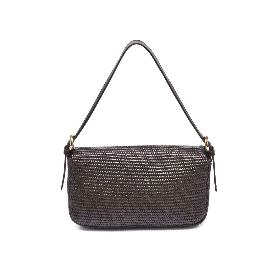 Gloria - Straw Crossbody: Chocolate-Hand In Pocket