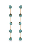 Dripping Turquoise Delicate Drop Earrings: Turquoise with 18k Gold Plating / One Size-Hand In Pocket