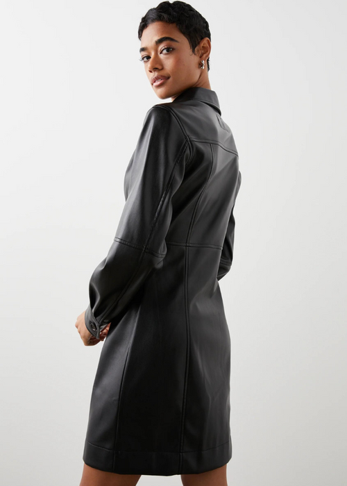 Rails Ruby Longsleeve Faux Leather Shirtdress-***FINAL SALE***-Hand In Pocket