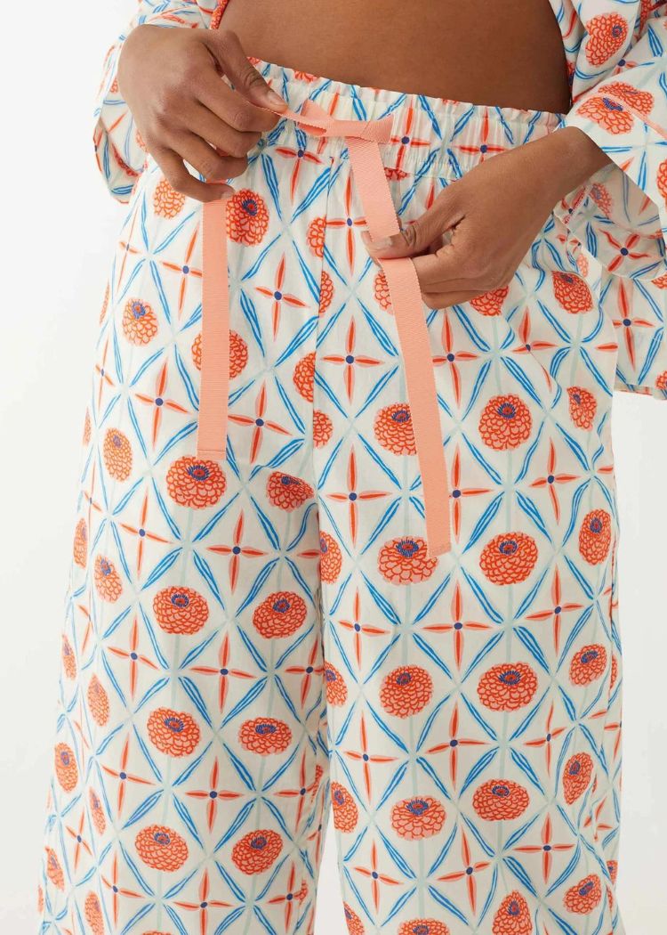 Mersea Over The Moon PJ Set- Zinnias-Hand In Pocket