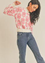 Lily Floral Pattern Sweater-Hand In Pocket