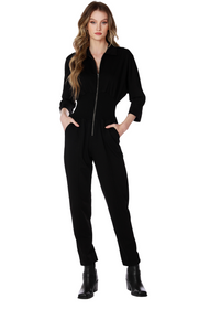 Bobi Smocked Waist Jumpsuit -Black-Hand In Pocket