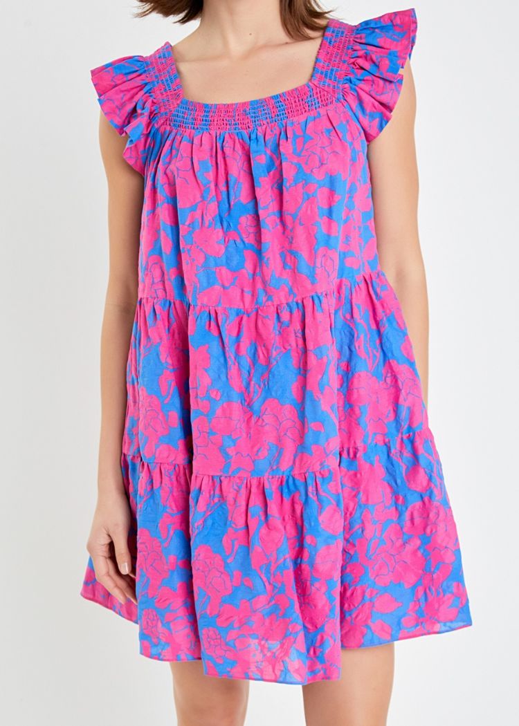 Georgina Floral Print Mini Dress-Hand In Pocket