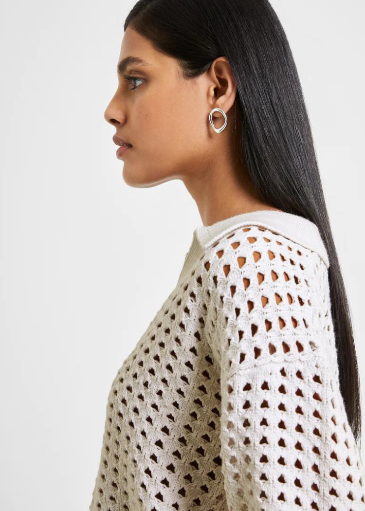 Manda Pointelle Shirt Jumper-Hand In Pocket