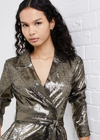 French Connection Alara Molten Metallic Dress-Hand In Pocket