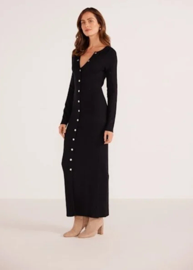 MINKPINK Isabel Knit Midi Dress- Black ***FINAL SALE*** Hand In Pocket MINKPINK Isabel Knit Midi Dress- Black ***FINAL SALE*** Hand In Pocket