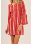 BTB Lagos Mini Dress- Red Multi-Hand In Pocket