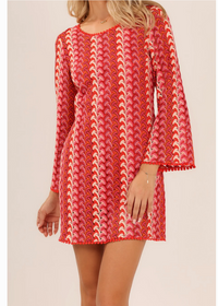 BTB Lagos Mini Dress- Red Multi-Hand In Pocket