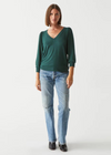 Michael Stars Gabriella V-Neck Top - Ivy-Hand In Pocket