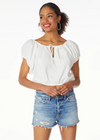 Bobi Boat Neck Front Shirred Top-White***FINAL SALE***-Hand In Pocket
