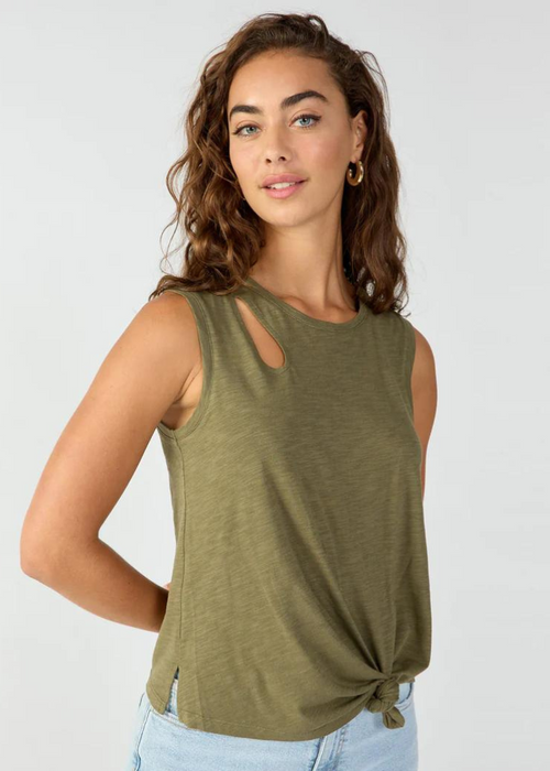 Sanctuary Love Me Knot Top - Mossy Green-Hand In Pocket