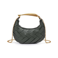 Ursula Woven Crossbody: Olive-Hand In Pocket