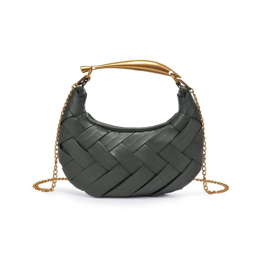 Ursula Woven Crossbody: Olive-Hand In Pocket