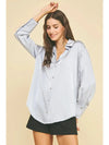 Alice Button Down Blouse- Ice Blue-Hand In Pocket