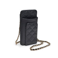 Brianna Cell Phone Crossbody: Black-Hand In Pocket