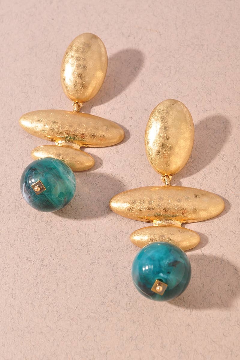 Vivienne Drop Earring - Turquoise-Hand In Pocket