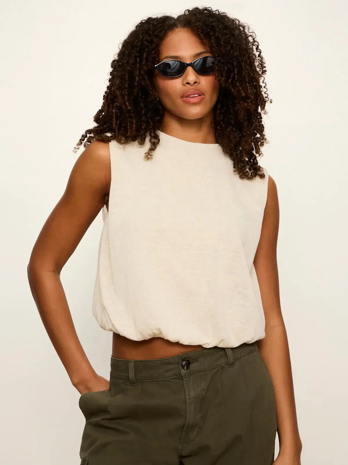 Sanctuary Quinn Bubble Shell - Bone-Hand In Pocket