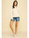 Moment Crewneck Sweater- Ivory-Hand In Pocket