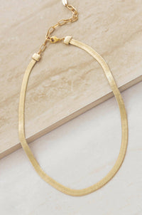 Brooklyn Flat 18k Gold Plated Necklace: One Size-Hand In Pocket