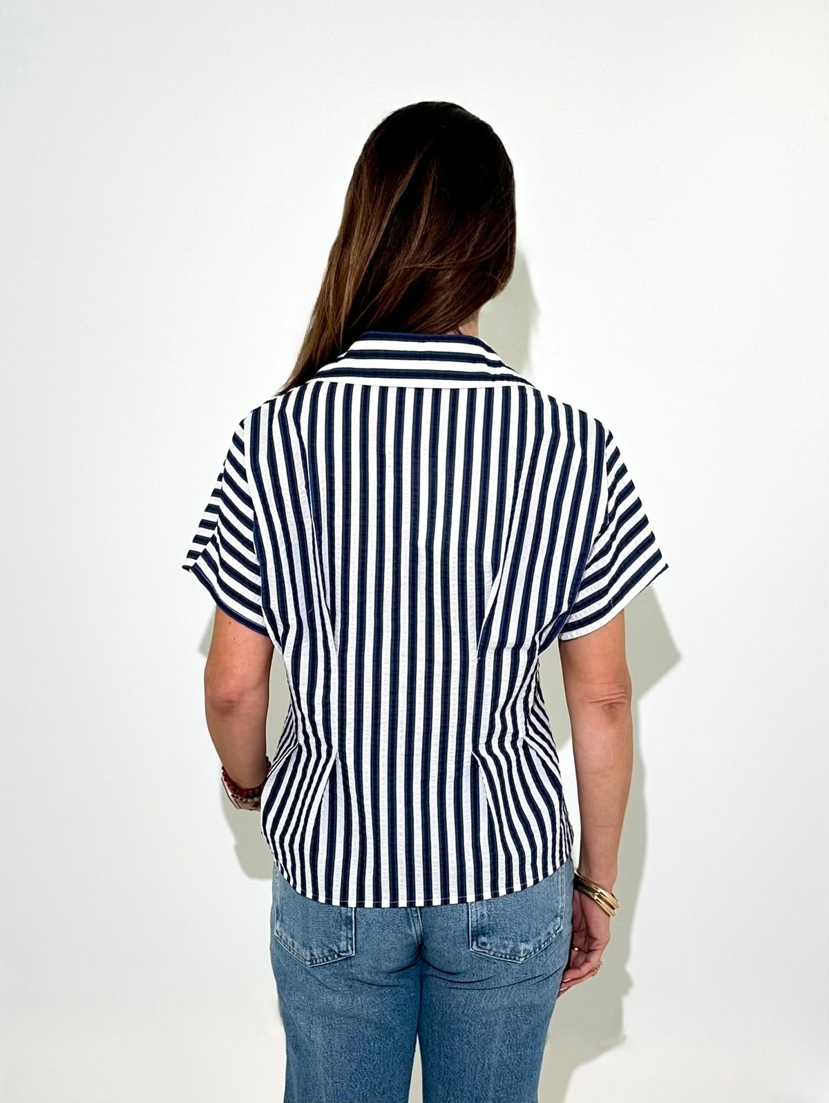 THML Avery Striped Top - Blue-Hand In Pocket