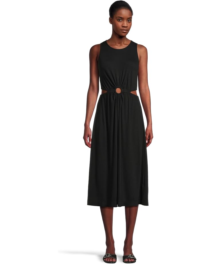 Michael Stars Leni Cut Out Midi Dress - Black-Hand In Pocket