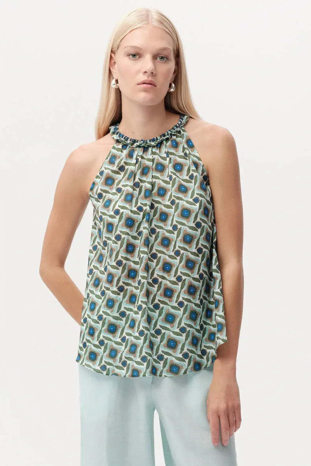 Exquise Grant Blouse - Multi Color-Hand In Pocket