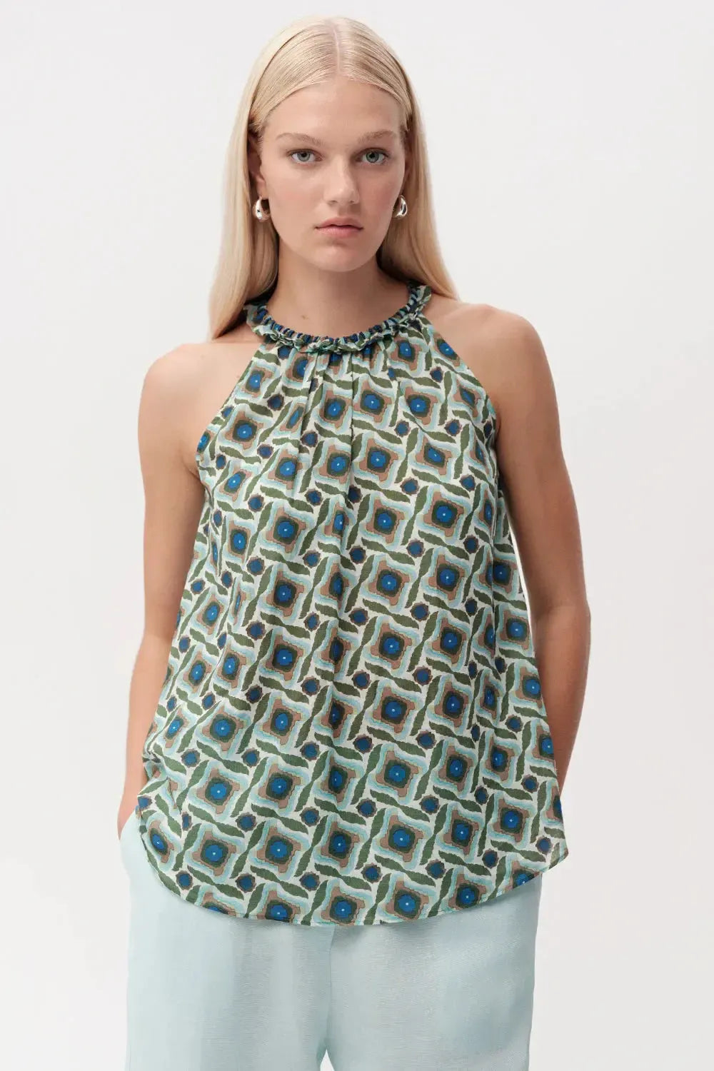 Exquise Grant Blouse - Multi Color-Hand In Pocket
