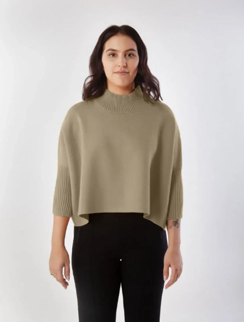 Kerisma Aja Sweater- Lt. Khaki-Hand In Pocket