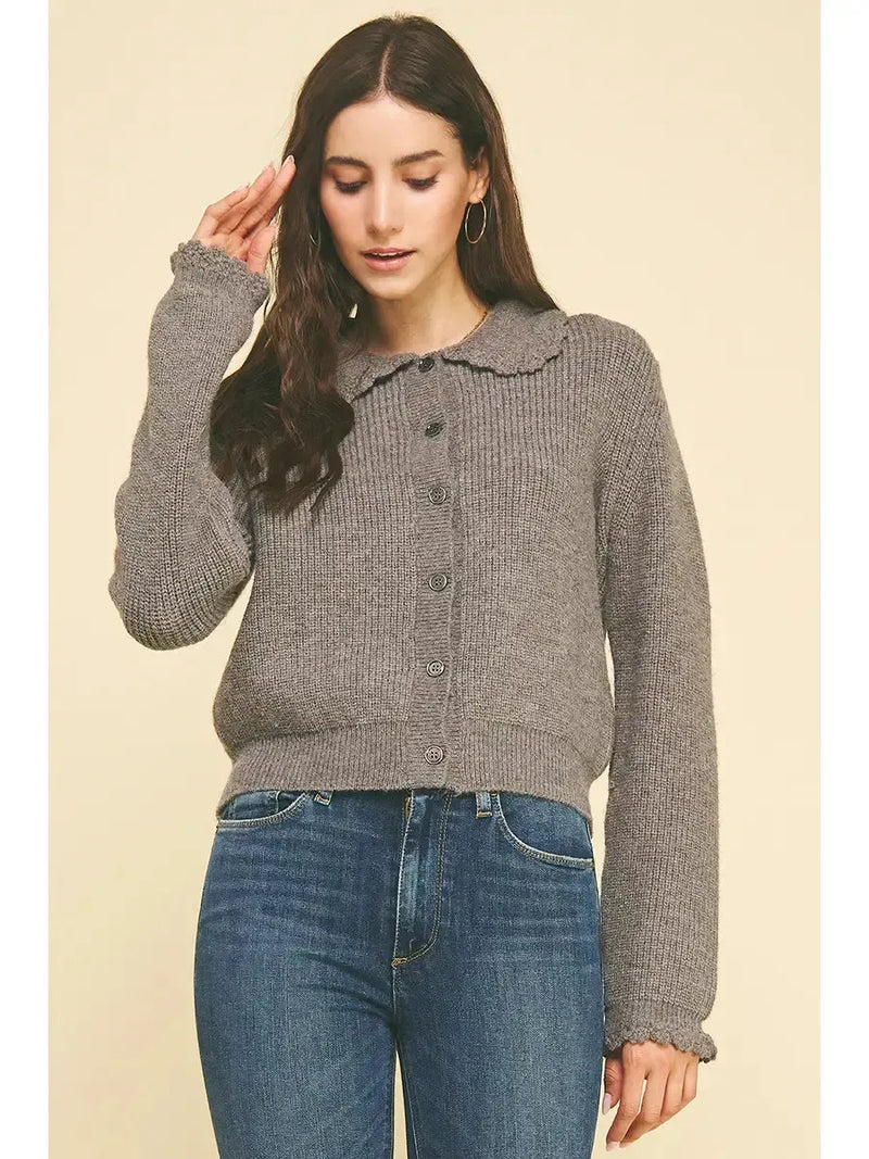 Bettina Cardigan- Heather Grey-Hand In Pocket