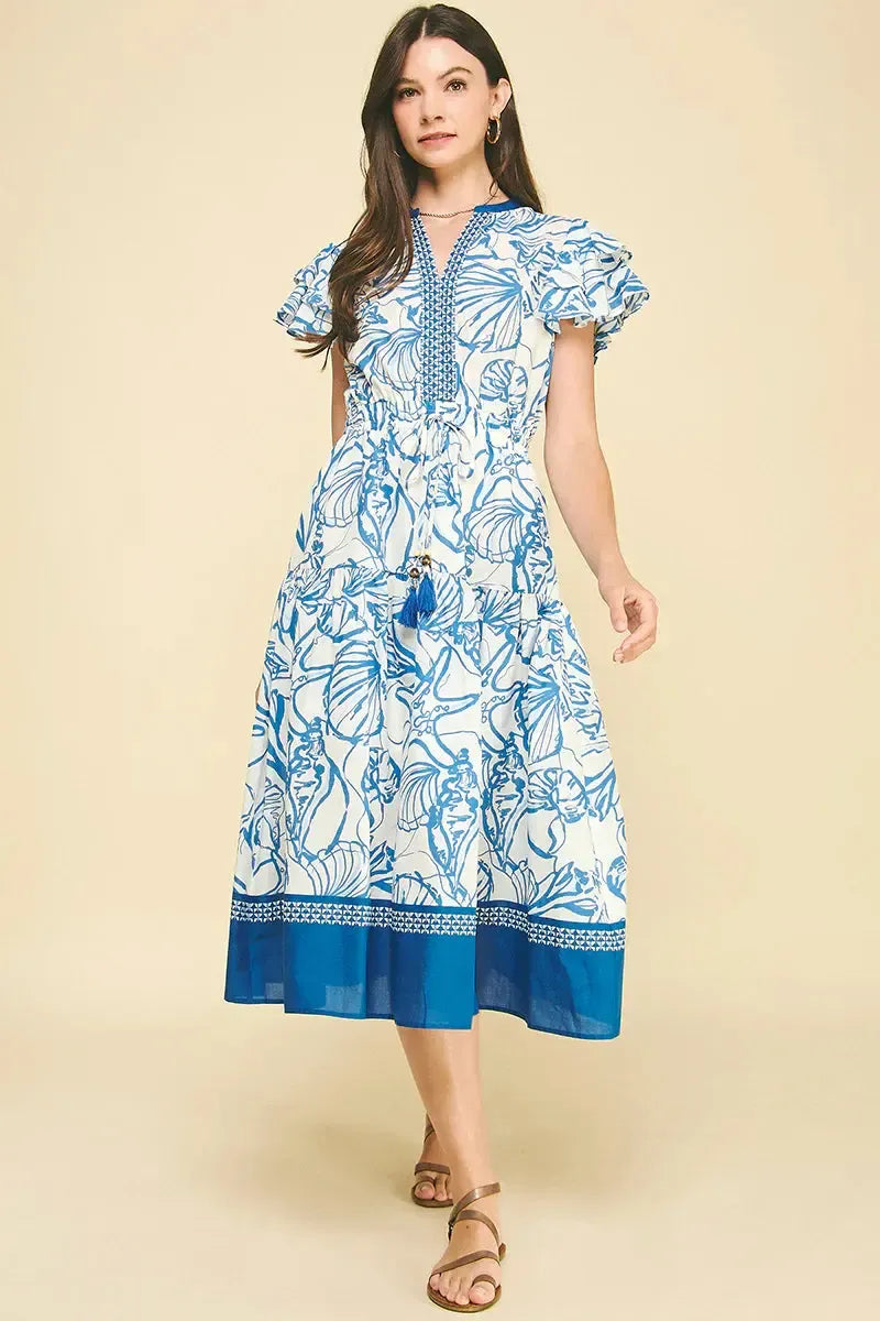 Leilani Midi Dress - Blue-Hand In Pocket