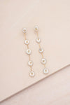 Falling Pearl and Crystal Dotted Earrings-Hand In Pocket